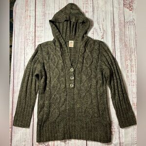 Faded Glory Dark Brown Cable Knit Cardigan pullover